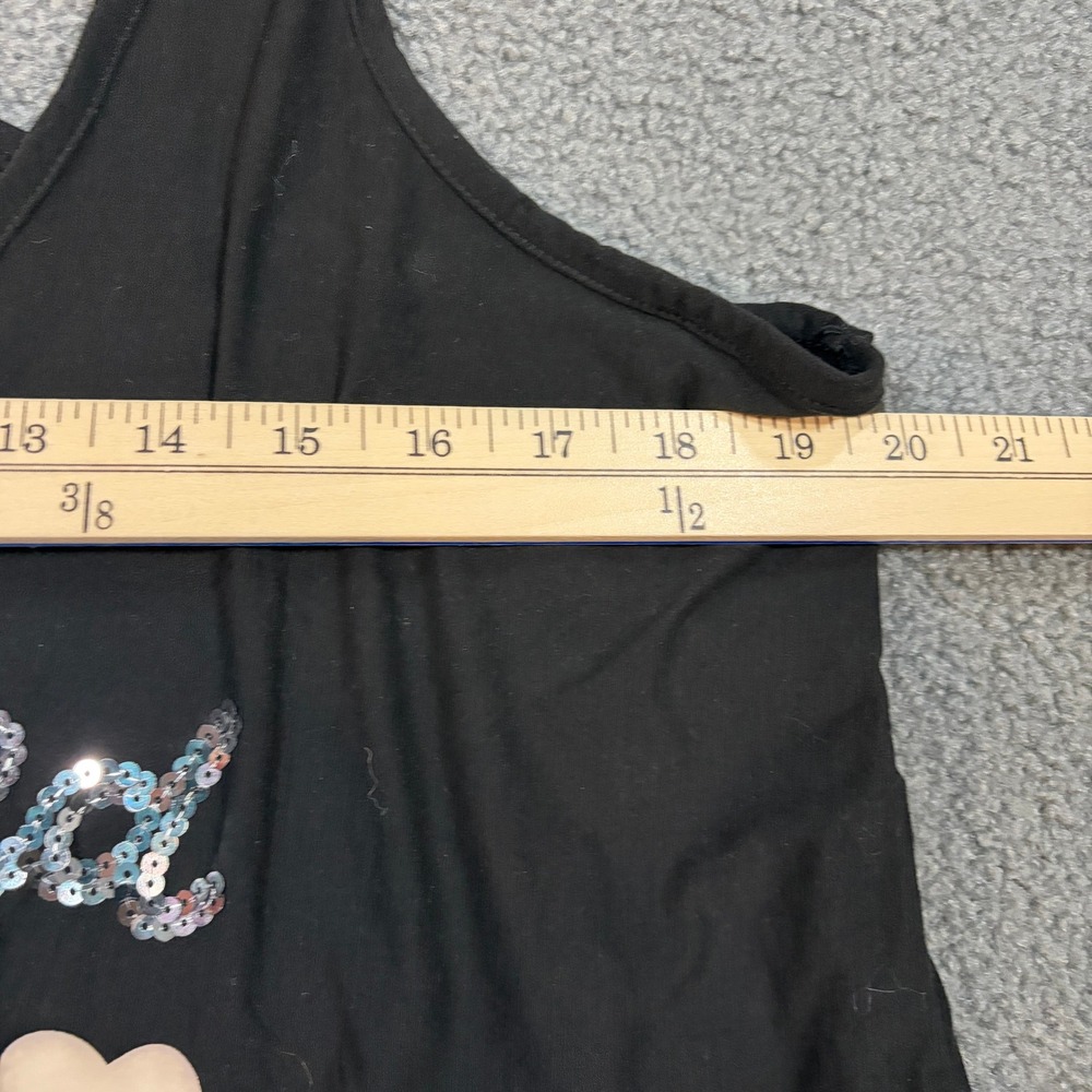 Mentally Exhausted Tank Top Womens 2X Black Blessed Beyond Belief Sequin T-Back - Picture 3 of 7